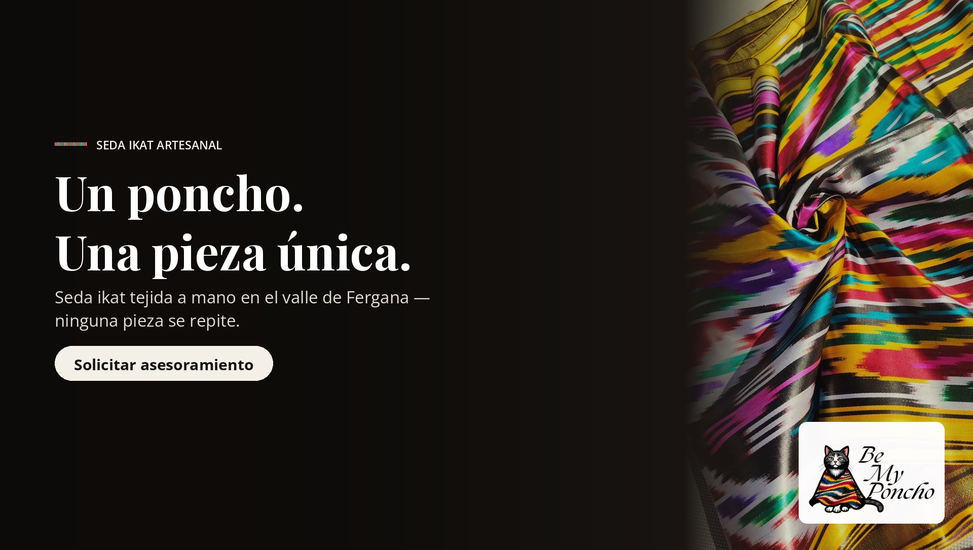 BeMyPoncho – Seda ikat: el tejido que convierte cada poncho en una pieza única